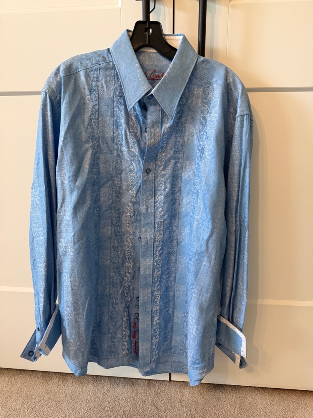 Robert Graham Light Blue Jacquard Dress Shirt